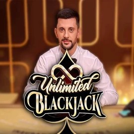 Unlimited Blackjack online game logo by Ezugi on luckyhills.io